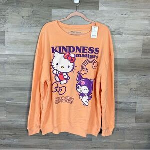 Hello Kitty Peach Sweatshirt with Purple Print